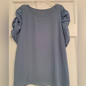 Loft blouse. Cute, unique sleeves. Color: blue